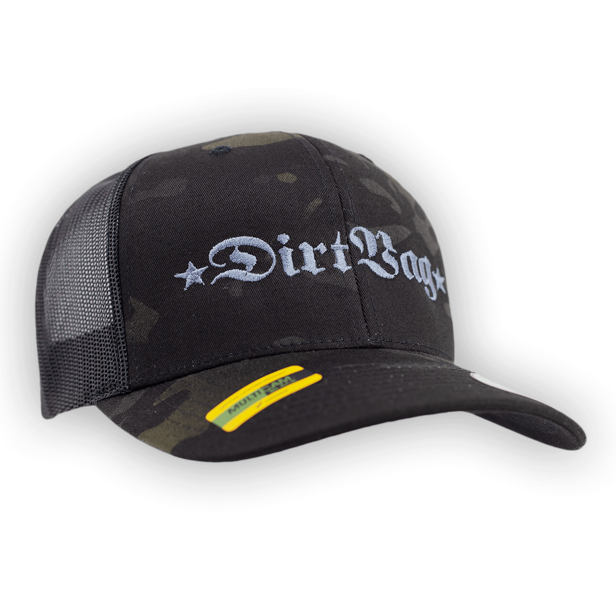 BADASS Core Curved Bill Trucker Hat (Camo) Dirtbag Clothing